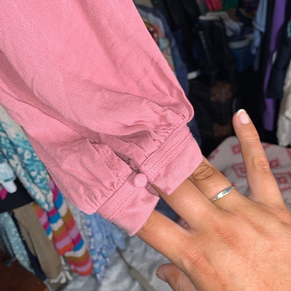 NWOT- Free People- Kathy LS Tee- Blush- Oversized Small - Picture 6 of 10